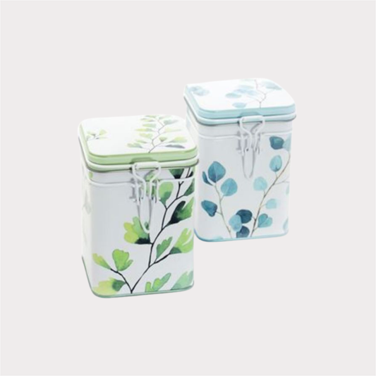 Dose "Trees" von Eigenart, 150 g eckig, Aroma-Bügelverschluss, 2-fach sortiert