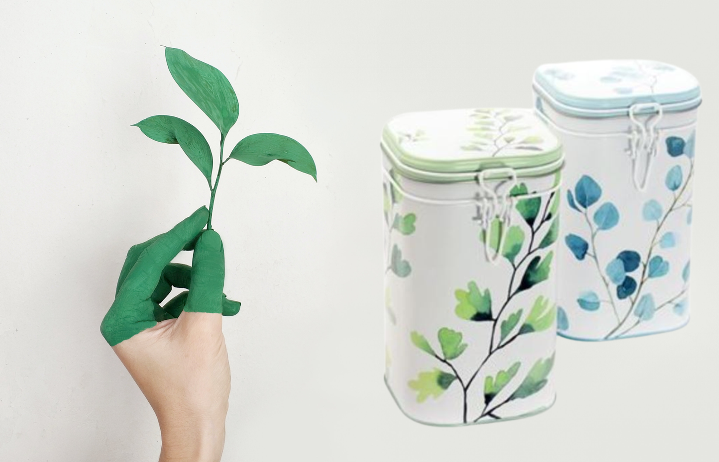 Dose "Trees" von Eigenart, 250 g eckig, Aroma-Bügelverschluss, 2-fach sortiert