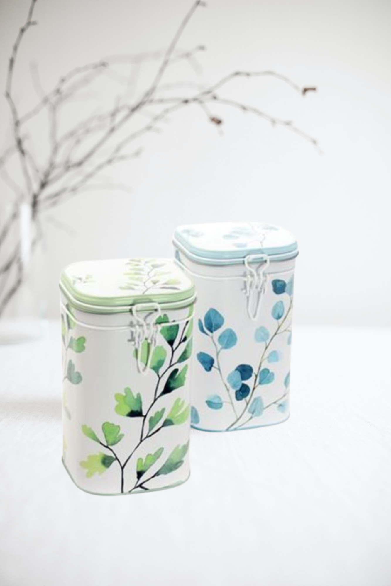 Dose "Trees" von Eigenart, 250 g eckig, Aroma-Bügelverschluss, 2-fach sortiert