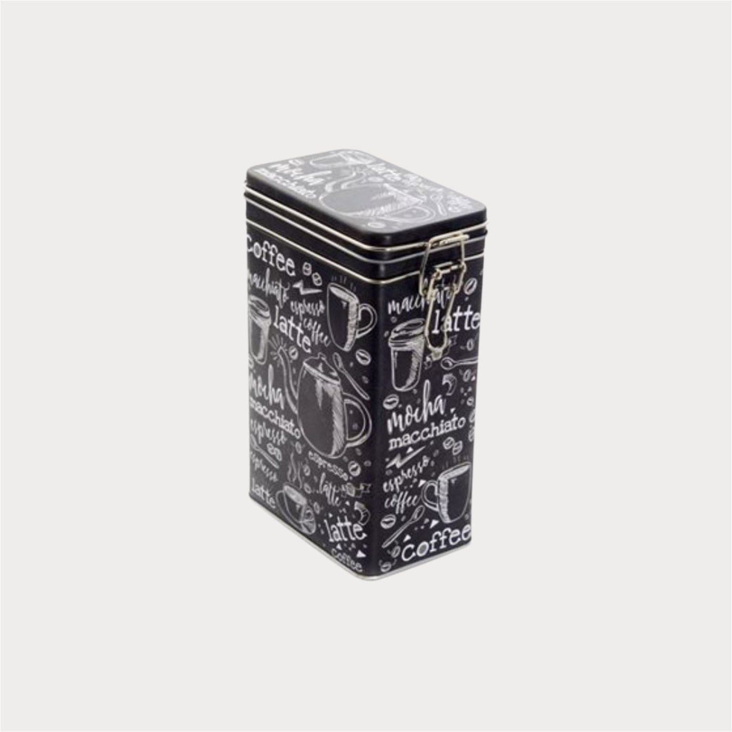 Dose "Nero" von Cha Cult, 500 g eckig,mit Aroma-Bügelverschluss, matt
