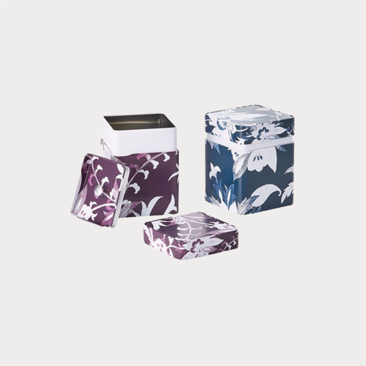 Dose "Luna" von Cha Cult, 150 g eckig, Stülpdeckel mit Innendeckel, 2-fach