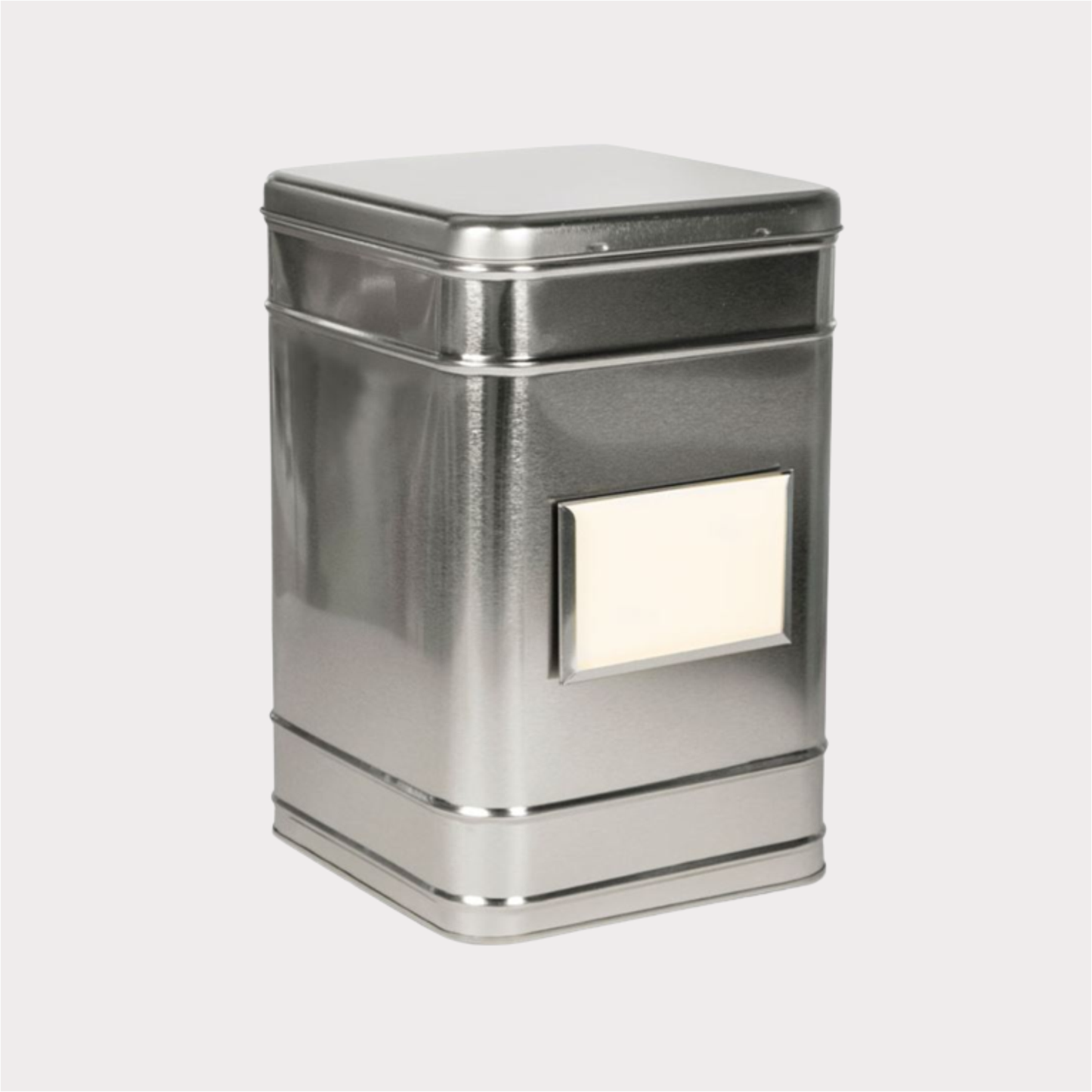 Vorratsdose mattsilber von Cha Cult, 2 kg Scharnierdeckel, eckig