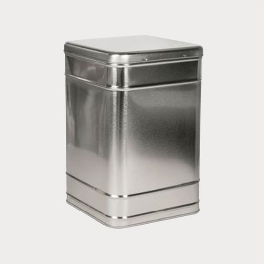 Vorratsdose mattsilber von Cha Cult, 2 kg Scharnierdeckel, eckig