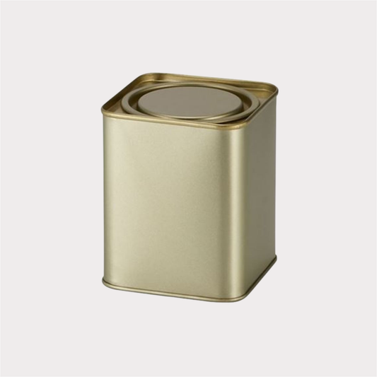 Dose "Gloria" von Cha Cult, 100 g goldfarben, Druckdeckel