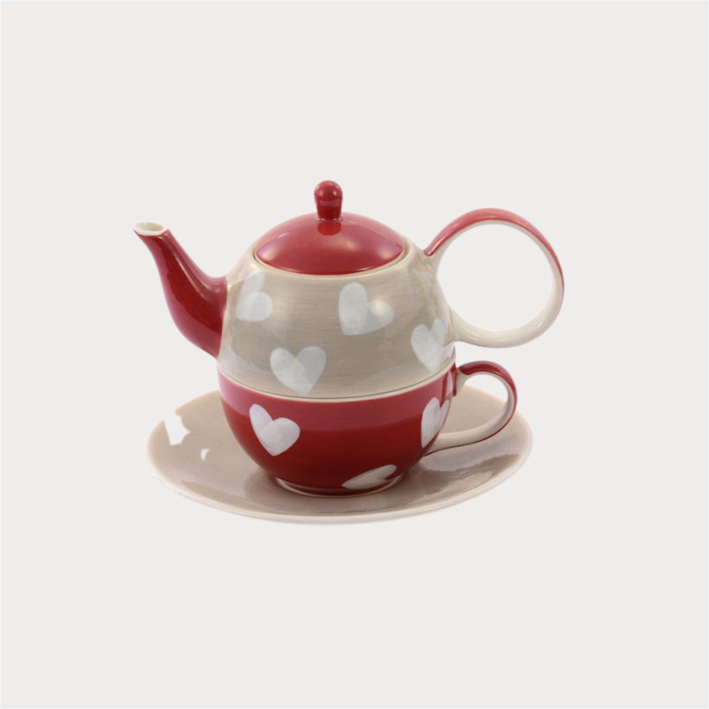 Tea for one Set Corazon von Cha Cult Keramik, 4-teilig Kanne: 0,4 l, Tasse: 0,2 l