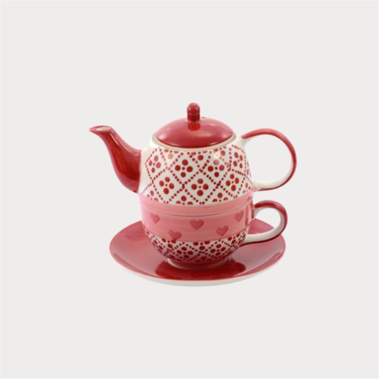 Tea for one Set "Joseppa" Keramik, 4-teilig Kanne: 0,4 l, Tasse: 0,2 l Cha Cult