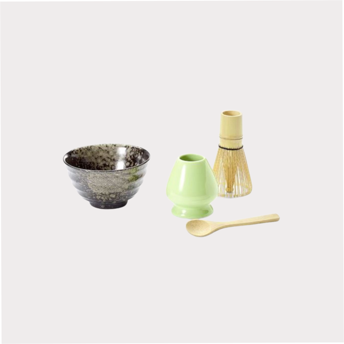 Matcha Set "Danny" von Cha Cult, Keramik, 4-teilig Schale, Löffel, Matchabesen und -Halter 21 x 8,5 x 24,3 cm