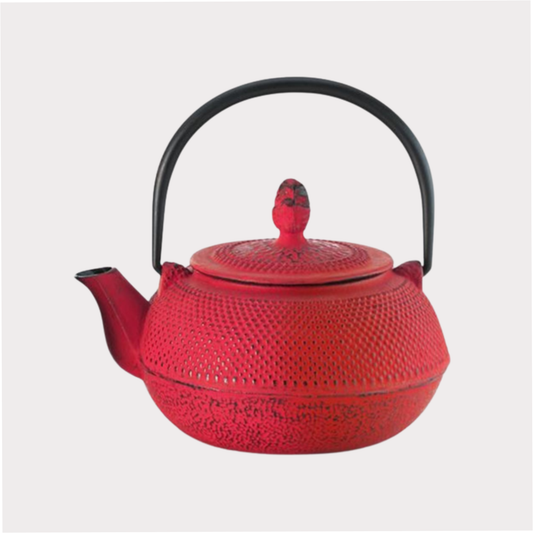 Kanne "Keyomi" von Cha Cult, Gusseisen, rot mit Edelstahlsieb, 0,8 l China