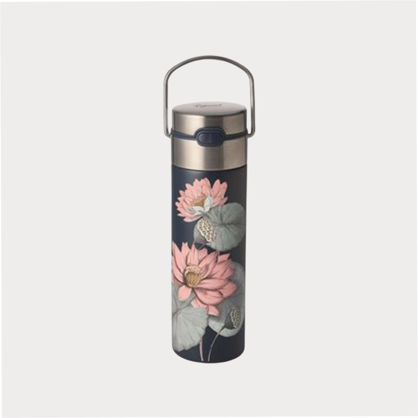 Leeza® Trinkflasche "Padma" doppelwandiger Edelstahl, inkl. Edelstahlsieb und Trinkdeckel 0,5 l