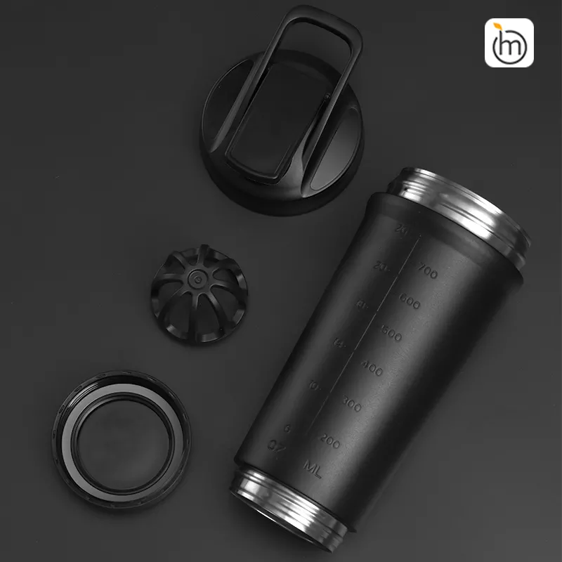 Teemando® individuell gravierter Premium Edelstahl Shaker mit deiner Wunschgravur 750ml, auslaufsicherer Deckel, Shaker-Ball, spülmaschinengeeignet für Proteinshakes, Fitness Diät Geschenk Bodybuilding