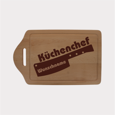 Individuelles Küchenchef Schneidbrett mit Namens Gravur