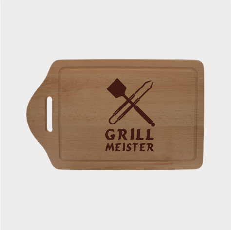 Grillmeister Design Schneidbrett mit Wunschnamen individuell
