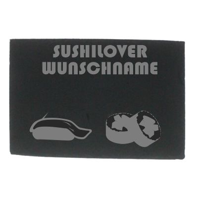 Schieferplatte 30x20cm Gravur Sushilover mit Wunschname