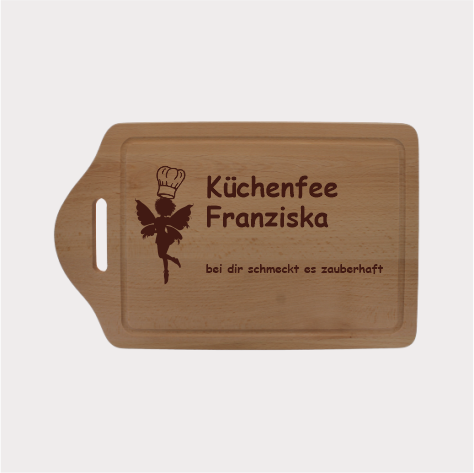 Küchenfee Design Schneidbrett mit Wunschnamen individuell