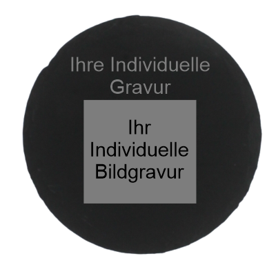 Bild Gravur auf Schieferplatte Rund 25cm Durchmesser graviert mit ihrem Wunschtext