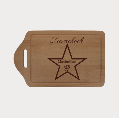 Individuelles Sternekoch Schneidbrett mit Wunschnamen Gravur