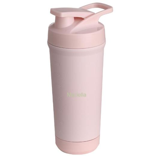 Teemando® individuell gravierter Premium Edelstahl Shaker mit deiner Wunschgravur 750ml, auslaufsicherer Deckel, Shaker-Ball, spülmaschinengeeignet für Proteinshakes, Fitness Diät Geschenk Bodybuilding