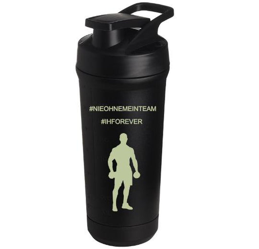 Teemando® individuell gravierter Premium Edelstahl Shaker mit deiner Wunschgravur 750ml, auslaufsicherer Deckel, Shaker-Ball, spülmaschinengeeignet für Proteinshakes, Fitness Diät Geschenk Bodybuilding