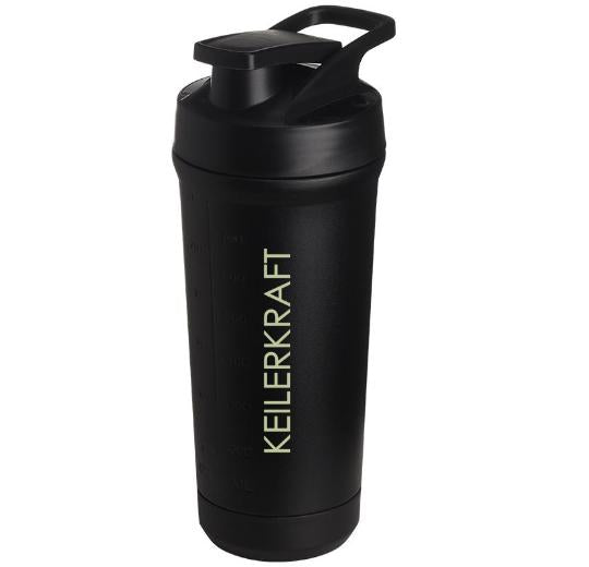 Teemando® individuell gravierter Premium Edelstahl Shaker mit deiner Wunschgravur 750ml, auslaufsicherer Deckel, Shaker-Ball, spülmaschinengeeignet für Proteinshakes, Fitness Diät Geschenk Bodybuilding