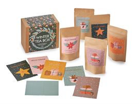 Geschenkset „Winter Tea Box“ 5 Tüten sortiert, aromatisiert 4 Tüten à 50 g, 1 Tüte à 55 g inkl. 5 Produktkarten