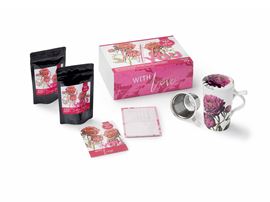 Geschenkset „Just for you“ 2 Tüten sortiert, aromatisiert ink. Teamug Peonia u. Grußkarte