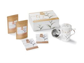 Geschenkset „Cup of Zen – The Art of Relaxation“ 2 Tüten sortiert Grüner Tee Japan à 50g inkl. Teamug Iva, 2 Zuckersticks und 2 Produktkarten