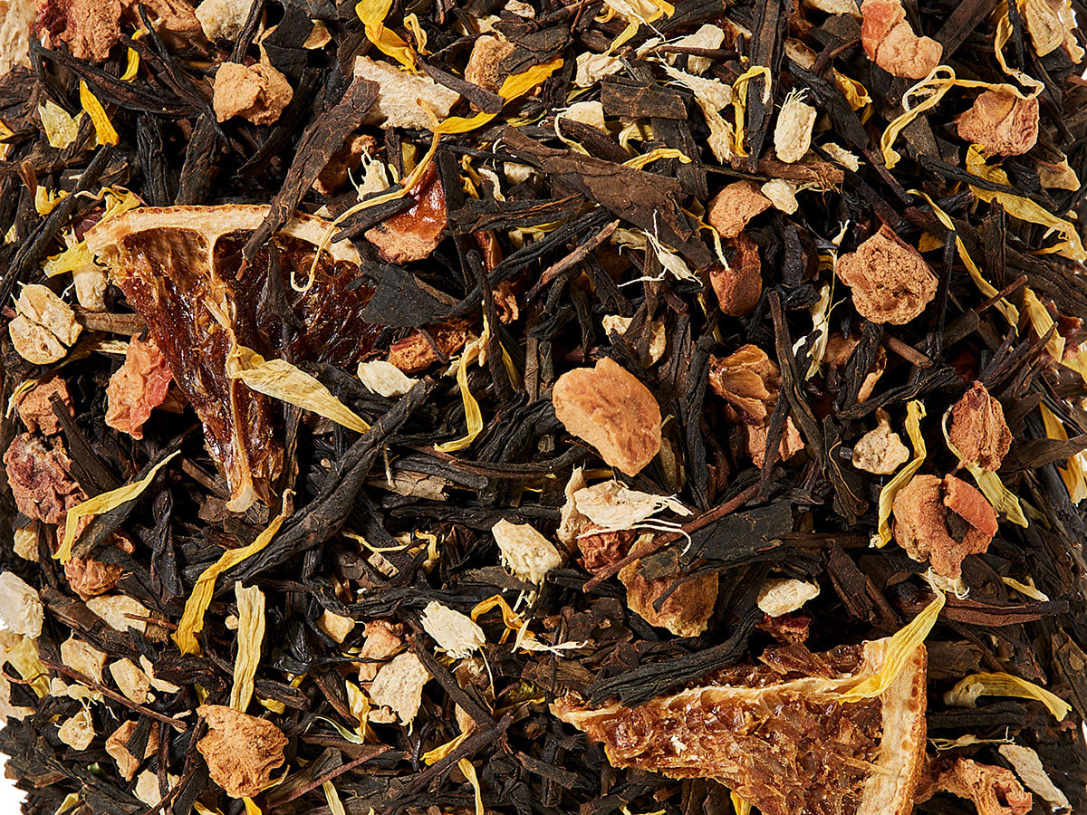 BIO Schwarzteemischung k.b.A. Black Sencha Ingwer-Orange Ingwer-Orangen-Note DE-ÖKO-006 aromatisiert, 1 kg