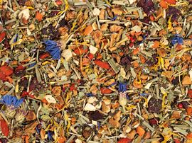 Kräuterteemischung Feng Shui Tee [Erdbeer-Bergamotte-Note] / aromatisiert 50 Pyramidenbeutel im Sachet à 2 g