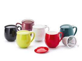 "Saara", Kräuterteetasse, glänzend / Kräuterteetasse "Saara" Porzellan, 3-teilig, schwarz