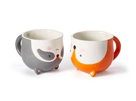 Becher "Max & Milo" Steingut, 2-fach sortiert 0,4 l H 9,1 cm, Ø 9,3 cm