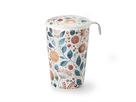 Teaeve® Kräuterteetasse "Linnea" Porzellan, 3-teilig, doppelwandig, mit Edelstahlsieb, 0,35 l H 14 cm, Ø 7,9 cm