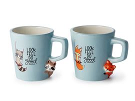 Becher „Ollie" Steingut, 2-fach sortiert 0,3 l H 10,5 cm, Ø 8,5 cm