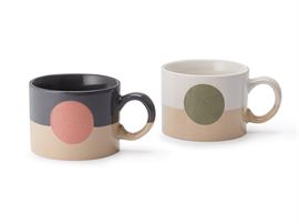 Becher "Esko" Steingut, 2-fach sortiert 0,25 l H 7,5 cm, Ø 9 cm