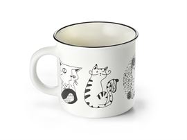 Becher "Artist Cats" New Bone China, matt 0,4 l H 8,7 cm, Ø 9 cm