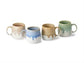 Becher "Kiano" New Bone China mit Reactive Glaze 4-fach sortiert 0,4 l H 9 cm, Ø 7,5 cm