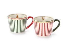 Becher "Festive Christmas" New Bone China, 2-fach sortiert 0,3 l H 9 cm, Ø 9,3 cm
