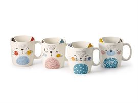 Becher "Lissy" New Bone China, 4-fach sortiert 0,35 l H 11,3 cm, Ø 8,6 cm