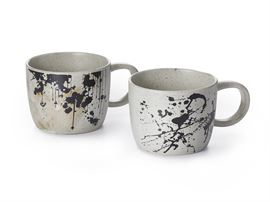 Becher "Aurel" Steinzeug mit Reactive Glaze, 2-fach sortiert 0,5 l H 8 cm, Ø 10,8 cm
