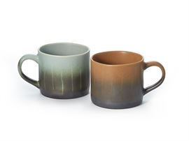 Becher "Jerry" Steinzeug mit Reactive Glaze 2-fach sortiert, 0,3 l H 8 cm, Ø 8,5 cm