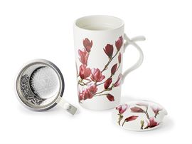 teamug „Mayumi“ New Bone China-Kräuterteetasse, matt mit Edelstahlsieb, 0,4 l H 15 cm, Ø 8,8 cm