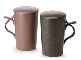 teamug „Talvi“ New Bone China-Kräuterteetasse mit Raised-Effekt 2-fach sortiert, mit Edelstahlsieb, 0,4 l H 15 cm, Ø 8,8 cm