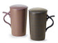 teamug „Talvi“ New Bone China-Kräuterteetasse mit Raised-Effekt 2-fach sortiert, mit Edelstahlsieb, 0,4 l H 15 cm, Ø 8,8 cm