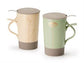 teamug „Nava“ New Bone China-Kräuterteetasse mit Goldauflage 2-fach sortiert, mit Edelstahlsieb, 0,4 l H 15 cm, Ø 8,8 cm