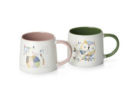 Becher "Pepita" New Bone China, matt, 2-fach sortiert 0,4 l H 8,4 cm, Ø 8,2 cm