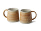 Becher "Anik" Steingut, mit handgemaltem Muster, 2-fach sortiert, 0,4 l H 9,5 cm, Ø 8 cm
