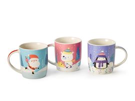 Becher "Xmas Amigos" New Bone China 3-fach sortiert, 0,3 l H 9,4 cm, Ø 8,2 cm