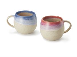 Becher "Benedita" portugiesisches Steinzeug mit Reactive Glaze, 2-fach sortiert / 0,5 l