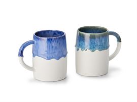 Becher "Santos" portugiesisches Steinzeug mit Reactive Glaze, 2-fach sortiert / 0,7 l