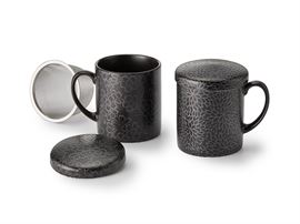 Kräuterteetasse "Sota" Keramik, 3-teilig mit Edelstahlsieb 2-fach sortiert / 0,35 l