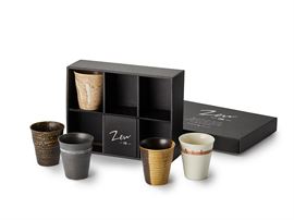 Cup-Set "Hiroko" japanisches Porzellan, 5-fach in Geschenkbox, 0,2 l